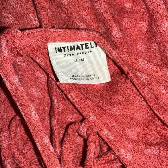 Free People Intimately Circle of Flowers Lace Up Pink Print Boho Ruffle Dress - Picture 4 of 4